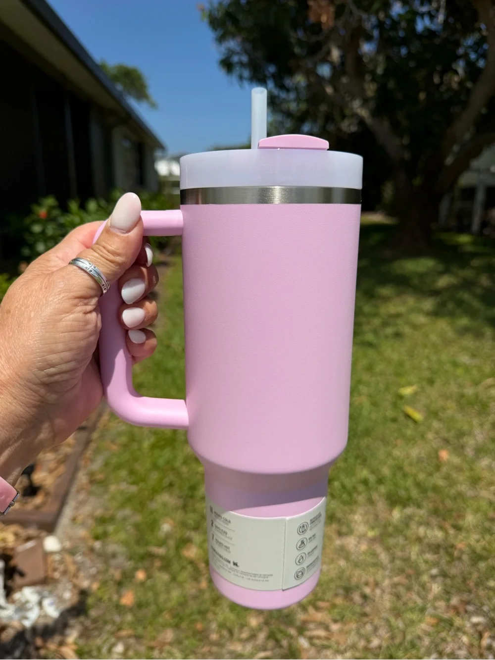 STANLEY Cherry Blossom Pink Tumbler with Straw Lid 40oz - Picture 3 of 14